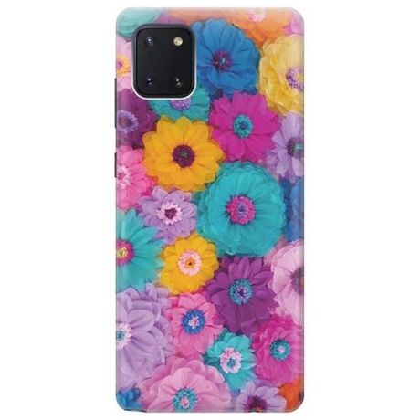 Ультратонкий силиконовый чехол-накладка для Samsung Galaxy Note 10 Lite / A81 с принтом "Бумажные цветы"