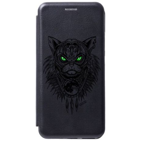 Чехол-книжка Book Art Jack для Samsung Galaxy S20 FE с принтом "Shaman Cat" черный