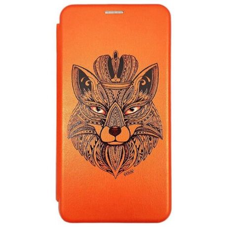 Чехол-книжка Book Art Jack для Apple iPhone 12 Pro Max с принтом "Fox Queen" оранжевый