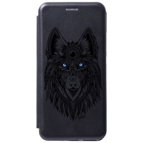 Чехол-книжка Book Art Jack для Samsung Galaxy S10 с принтом "Grand Wolf" черный