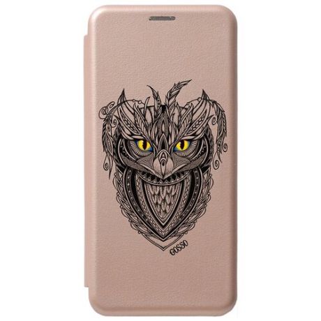 Чехол-книжка Book Art Jack для Samsung Galaxy A11 / M11 с принтом "Grand Owl" золотой