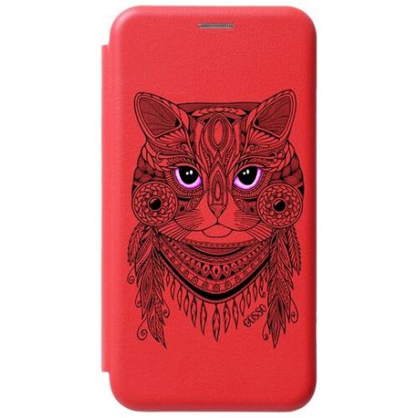 Чехол-книжка Book Art Jack для Samsung Galaxy M21 / M30s с принтом "Grand Cat" красный