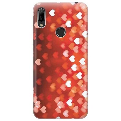 Ультратонкий силиконовый чехол-накладка для Huawei Y6 (2019) / Honor 8A с принтом "Бокэ из красных сердечек"