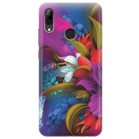 Ультратонкий силиконовый чехол-накладка для Huawei P Smart (2019) / Honor 10 Lite с принтом "Фантастические цветы"