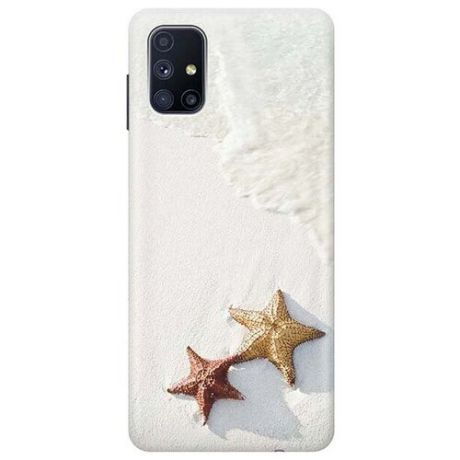 Ультратонкий силиконовый чехол-накладка для Samsung Galaxy M51 с принтом "Две морские звезды"