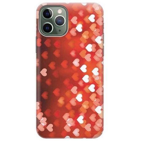 Ультратонкий силиконовый чехол-накладка для Apple iPhone 11 Pro с принтом "Бокэ из красных сердечек"