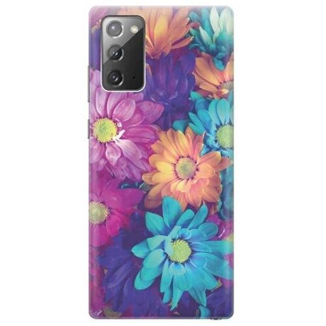 Ультратонкий силиконовый чехол-накладка для Samsung Galaxy Note 20 с принтом "Много цветов"