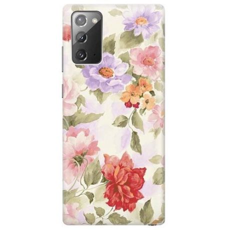 Ультратонкий силиконовый чехол-накладка для Samsung Galaxy Note 20 с принтом "Нежные цветы"