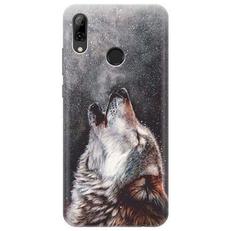 Ультратонкий силиконовый чехол-накладка для Huawei P Smart (2019) / Honor 10 Lite с принтом "Морозный волк"