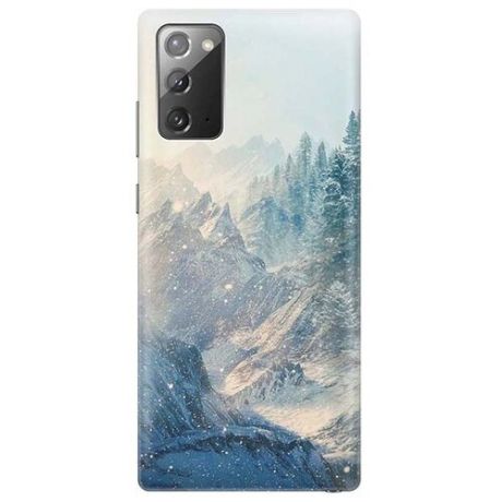 Ультратонкий силиконовый чехол-накладка для Samsung Galaxy Note 20 с принтом "Снежные горы и лес"