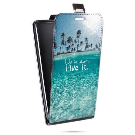 Дизайнерский вертикальный чехол-книжка для Samsung Galaxy A12 Пляж