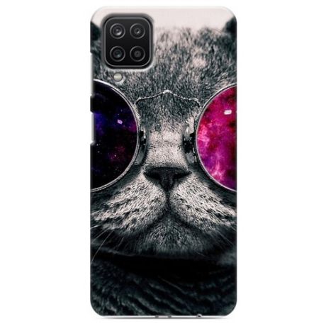 Дизайнерский силиконовый чехол для Samsung Galaxy A12 Неоновый кот
