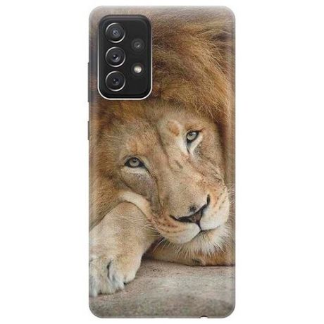 Ультратонкий силиконовый чехол-накладка для Samsung Galaxy A72 с принтом "Спокойный лев"