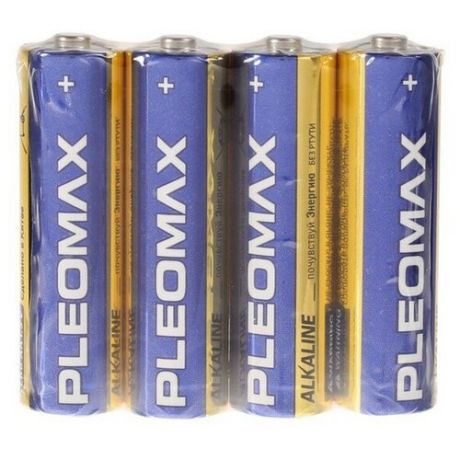 Батарейка алкалиновая Pleomax, AA, LR6-4S, 1.5В, спайка, 4 шт. 824030