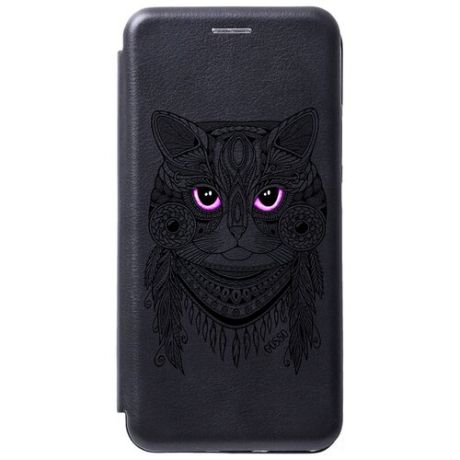 Чехол-книжка Book Art Jack для Samsung Galaxy A71 с принтом "Grand Cat" черный