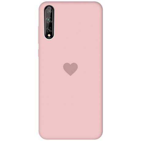 Силиконовая чехол-накладка Silky Touch для Huawei Y8p / Honor 30i с принтом "Heart" розовая
