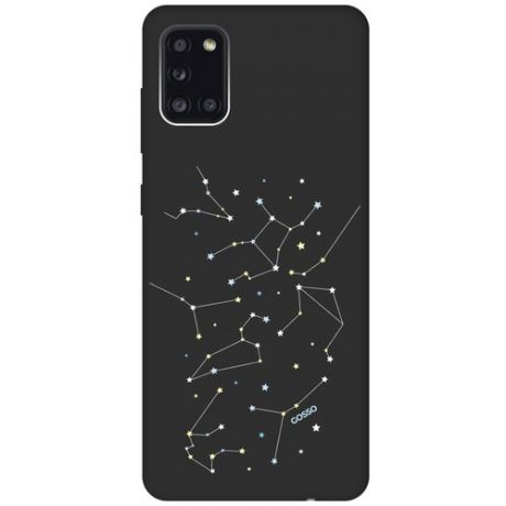 Ультратонкая защитная накладка Soft Touch для Samsung Galaxy A31 с принтом "Constellations" черная
