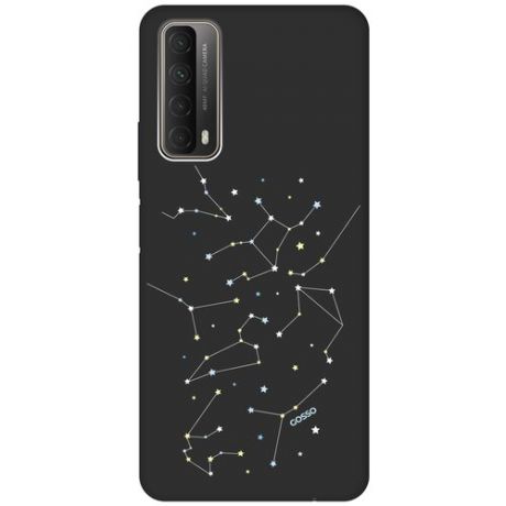 Ультратонкая защитная накладка Soft Touch для Huawei P Smart 2021 с принтом "Constellations" черная