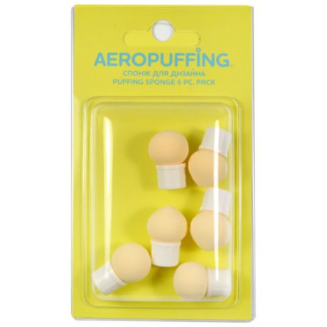 Спонж для дизайна Aeropuffing 6 шт., (3 шарообразных, 3 каплевидных)