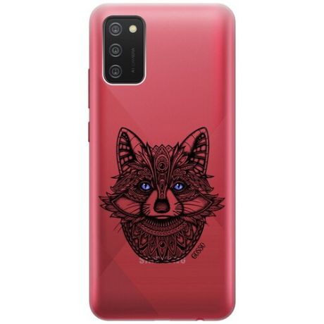 Ультратонкий силиконовый чехол-накладка Transparent для Samsung Galaxy A02s с 3D принтом "Grand Raccoon"