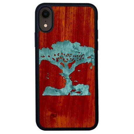 "Чехол T&C для iPhone XR, Silicone Wooden Case, Wild series, Магическое дерево (Падук - Клен птичий глаз)"