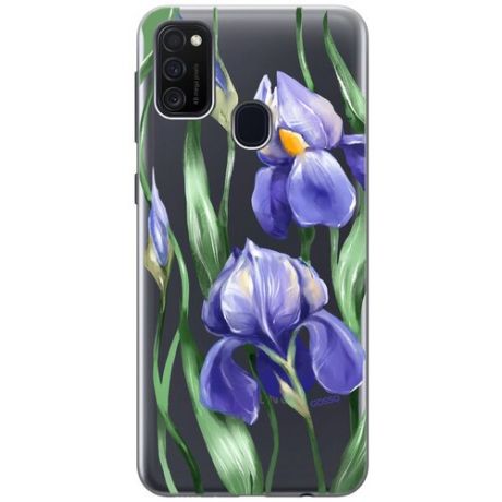 Ультратонкий силиконовый чехол-накладка Transparent для Samsung Galaxy M21 / M30s с 3D принтом "Amazing Irises"