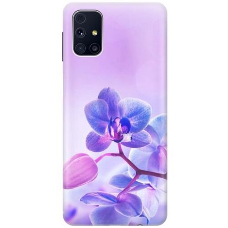 Ультратонкий силиконовый чехол-накладка для Samsung Galaxy M31S с принтом "Лиловые орхидеи"
