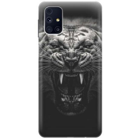 Ультратонкий силиконовый чехол-накладка для Samsung Galaxy M31S с принтом "Оскал тигра"