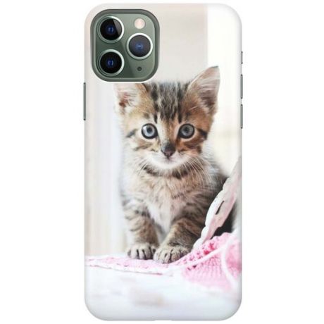 Ультратонкий силиконовый чехол-накладка для Apple iPhone 11 Pro с принтом "Милый котенок"