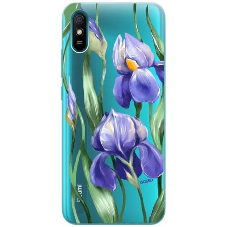 Ультратонкий силиконовый чехол-накладка Transparent для Xiaomi Redmi 9A с 3D принтом "Amazing Irises"