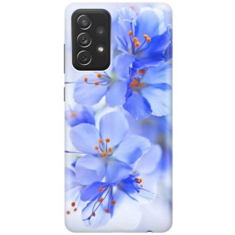 Ультратонкий силиконовый чехол-накладка для Samsung Galaxy A72 с принтом "Лазурные орхидеи"
