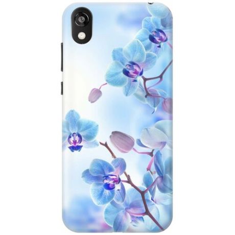 Ультратонкий силиконовый чехол-накладка для Huawei Y5 (2019) / Honor 8S с принтом "Голубые орхидеи"