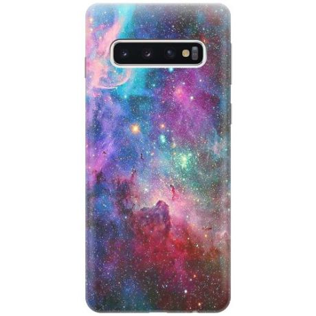 Ультратонкий силиконовый чехол-накладка для Samsung Galaxy S10 с принтом "Волшебный космос"