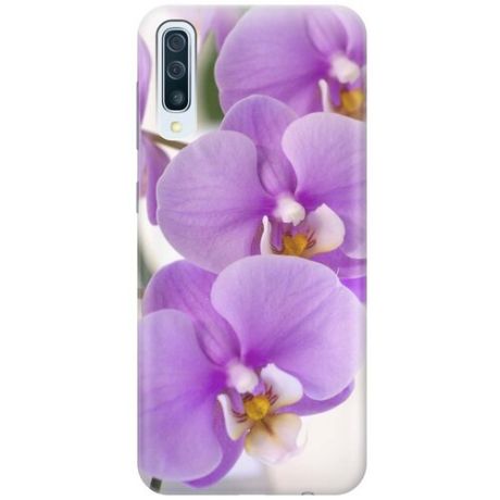 Ультратонкий силиконовый чехол-накладка для Samsung Galaxy A50 / A50s / A30s с принтом "Сиреневые орхидеи"