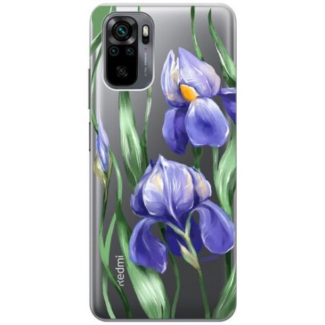 Ультратонкий силиконовый чехол-накладка для Xiaomi Redmi Note 10 с 3D принтом "Amazing Irises"