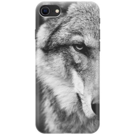 Ультратонкий силиконовый чехол-накладка для Apple iPhone 7 / 8 / SE (2020) с принтом "Спокойный волк"