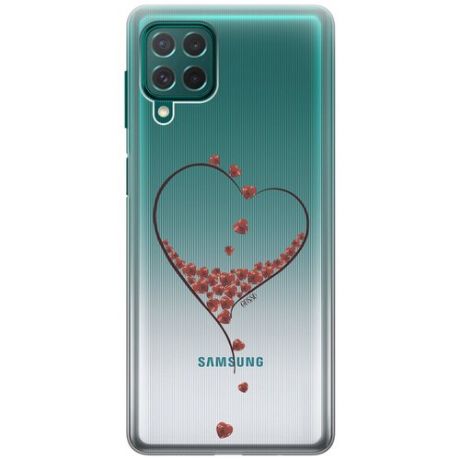 Ультратонкий силиконовый чехол-накладка Transparent для Samsung Galaxy M62 с 3D принтом "Little hearts"