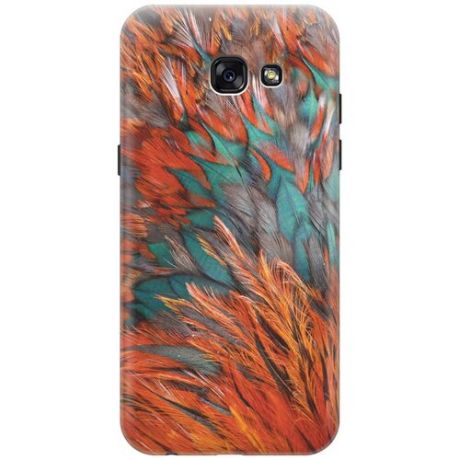 GOSSO Ультратонкий силиконовый чехол-накладка для Samsung Galaxy A5 (2017) с принтом "Разноцветные перья"
