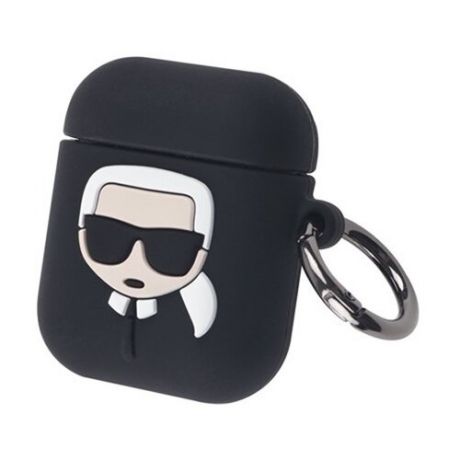 Чехол Lagerfeld для Airpods silicone case with ring black