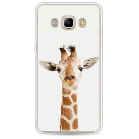 Силиконовый чехол Любопытный жираф на Samsung Galaxy J7 2016 / Самсунг J7 2016