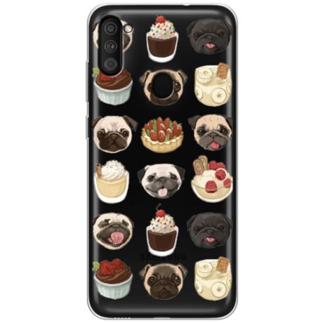 Силиконовый чехол Мопсы и сладости на Samsung Galaxy M11 / Самсунг M11