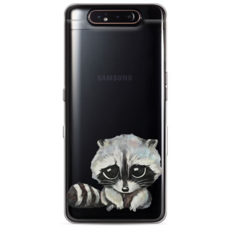 Силиконовый чехол Большеглазый енот на Samsung Galaxy A80 / Самсунг A80