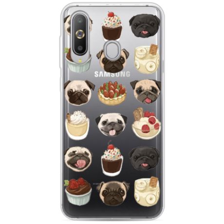 Силиконовый чехол Мопсы и сладости на Samsung Galaxy A60 / Самсунг A60