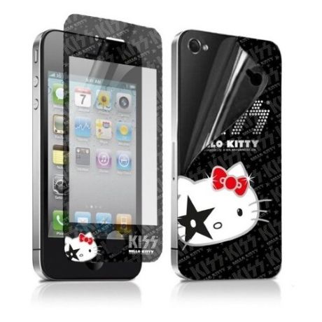 Пленка защитная для iPhone 4/4S "Hello Kitty Kiss" (на заднюю и переднюю панель, антибликовая)