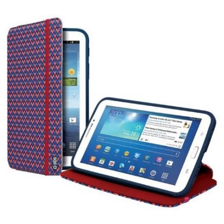 Чехол-книжка с подставкой для планшета Samsung Galaxy TAB 3 7.0 "Book Hammer" с рельефным 3D-тиснением, темно-синий