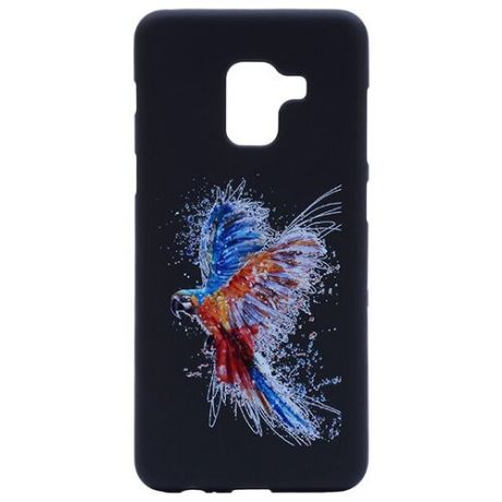 Ультратонкая защитная накладка для Samsung Galaxy A8 (2018) с принтом "Разноцветный попугай"