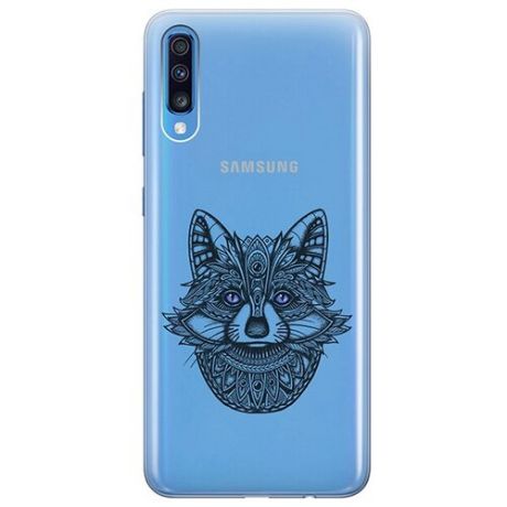 Ультратонкий силиконовый чехол-накладка для Samsung Galaxy A70 с 3D принтом "Grand Raccoon"