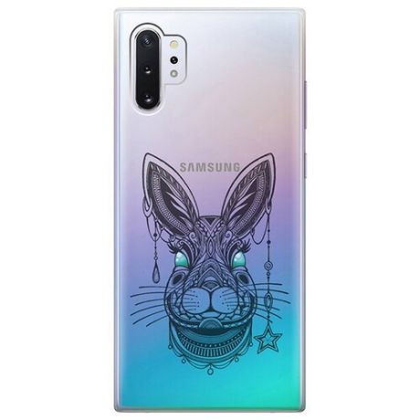 Ультратонкий силиконовый чехол-накладка для Samsung Galaxy Note 10+ с 3D принтом "Grand Rabbit"