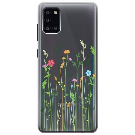 Ультратонкий силиконовый чехол-накладка ClearView 3D для Samsung Galaxy A31 с принтом "Flowers & Fern"