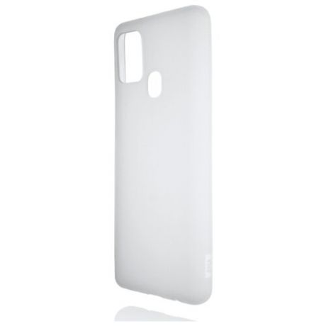 Силиконовый матовый полупрозрачный чехол для Samsung Galaxy A21s белый